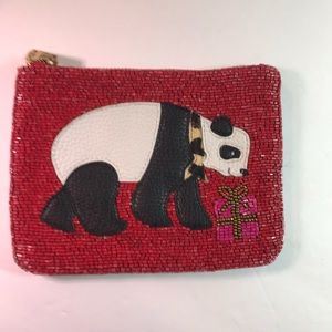 Chico’s Beaded Panda Coin/Makeup bag